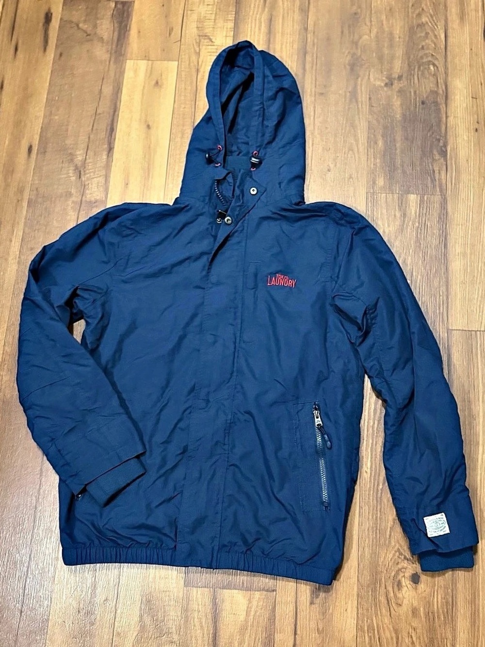 Tokyo Laundry Men's Hooded Lightweight Jacket Blue & Red